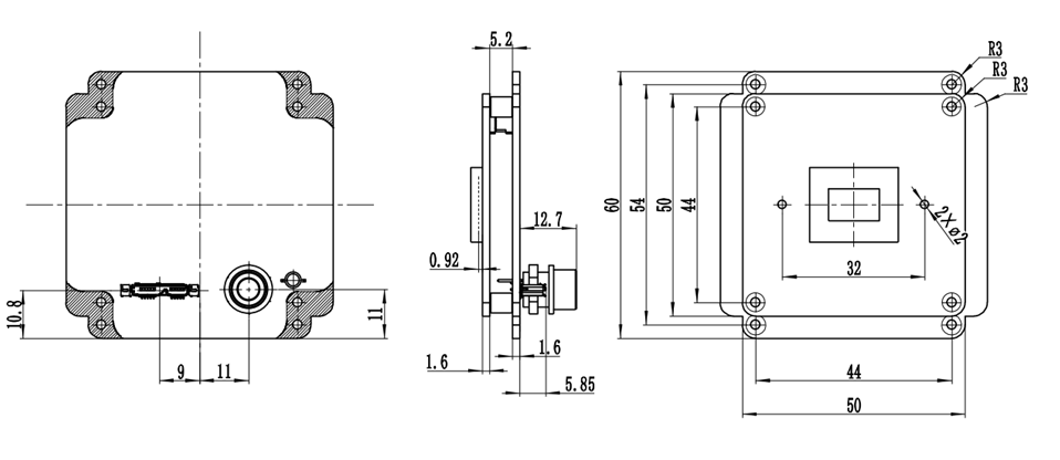 Dimensions circuit board(mm)